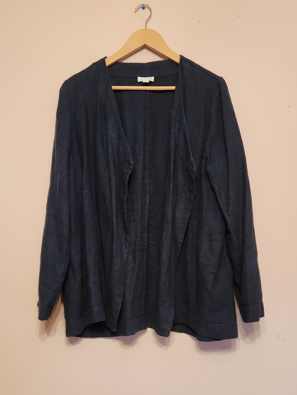 PURE JILL Linen Women’s Blazer Open Front, size L